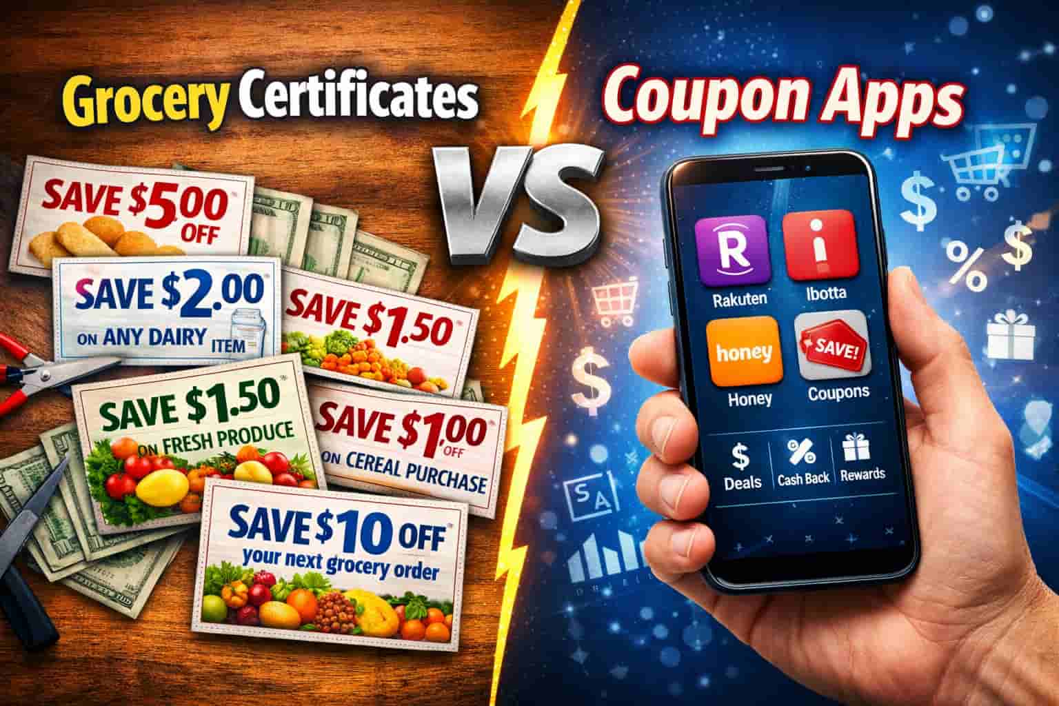 Grocery Certificates vs Coupon Apps